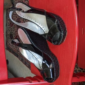 BCBGIRLS black wedges, 7-1/2